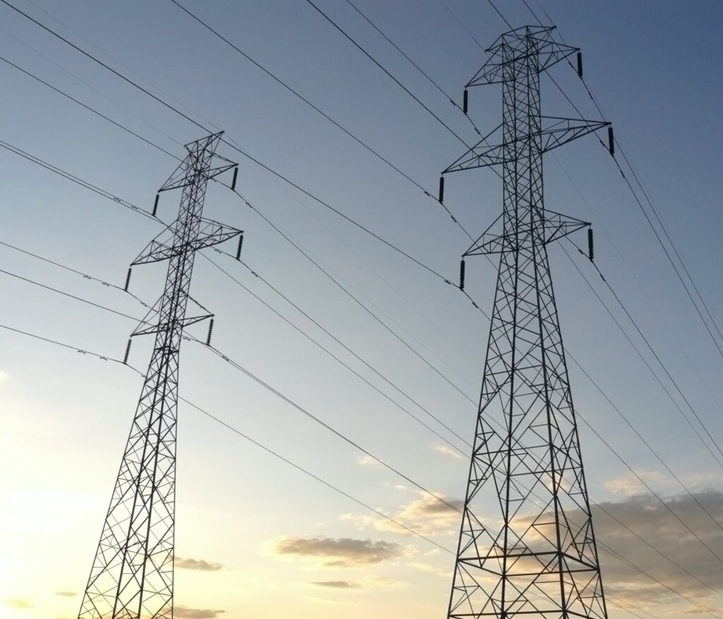Electricity towers in Alberta