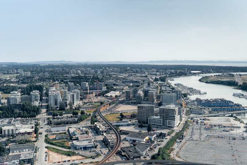 Vue aérienne de la ville de Richmond