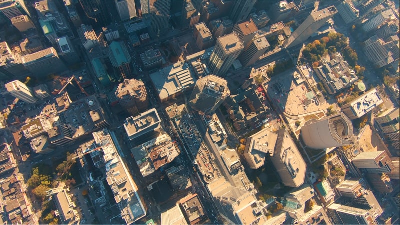 Vue aérienne de bâtiments à Toronto